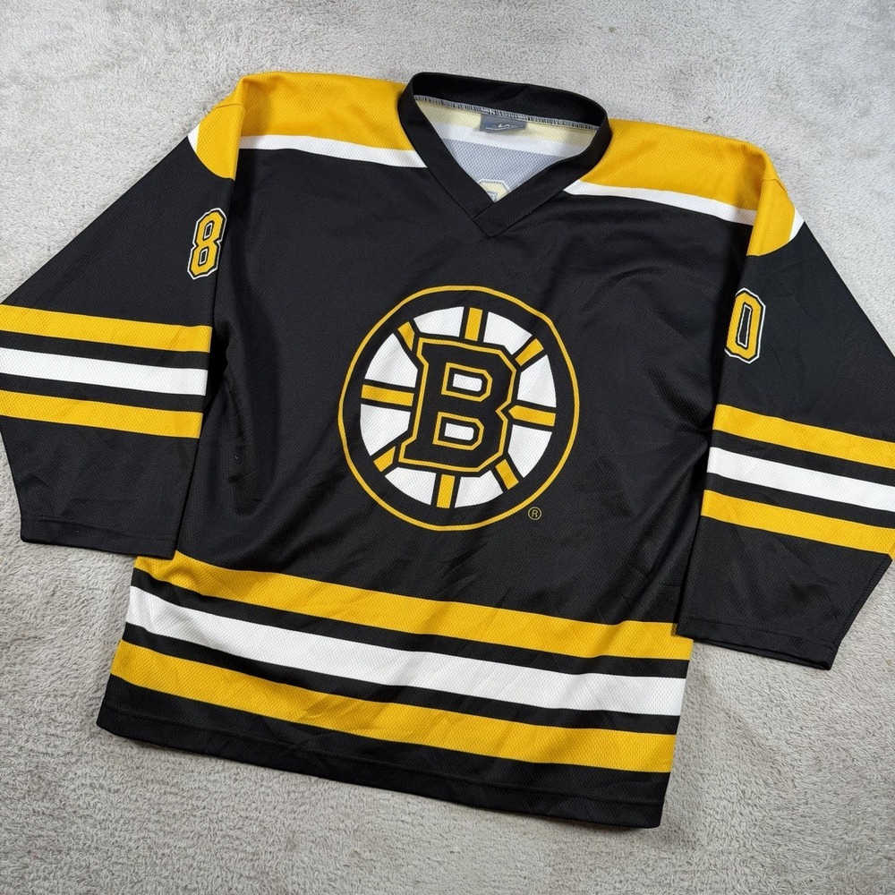 Boston Bruins Absolut Vodka Jersey Mens Medium Black Laga Sports Hockey #80 NHL